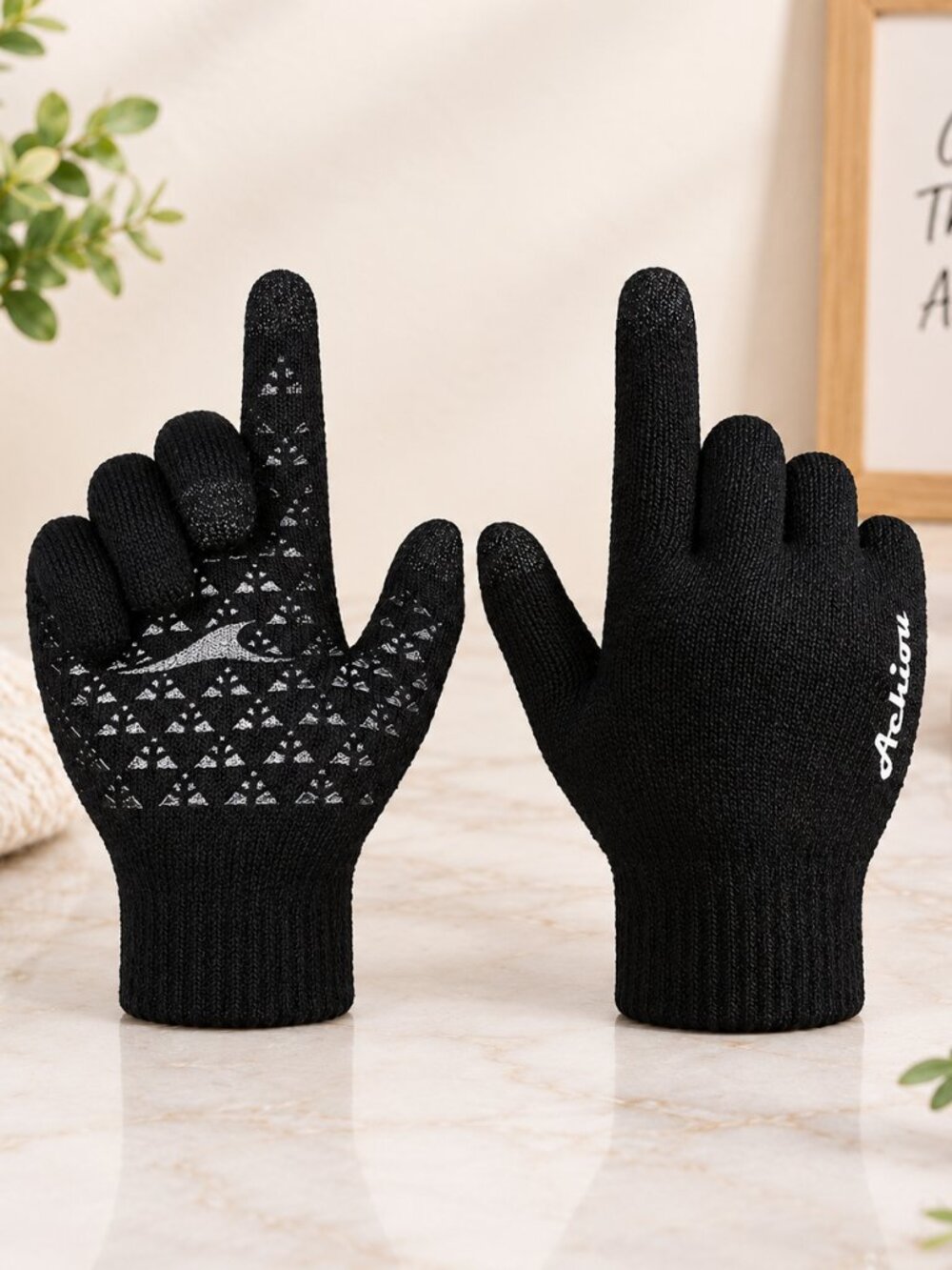 Achiou Winter Gloves for Men and Women, Touchscreen Soft Knit Gloves